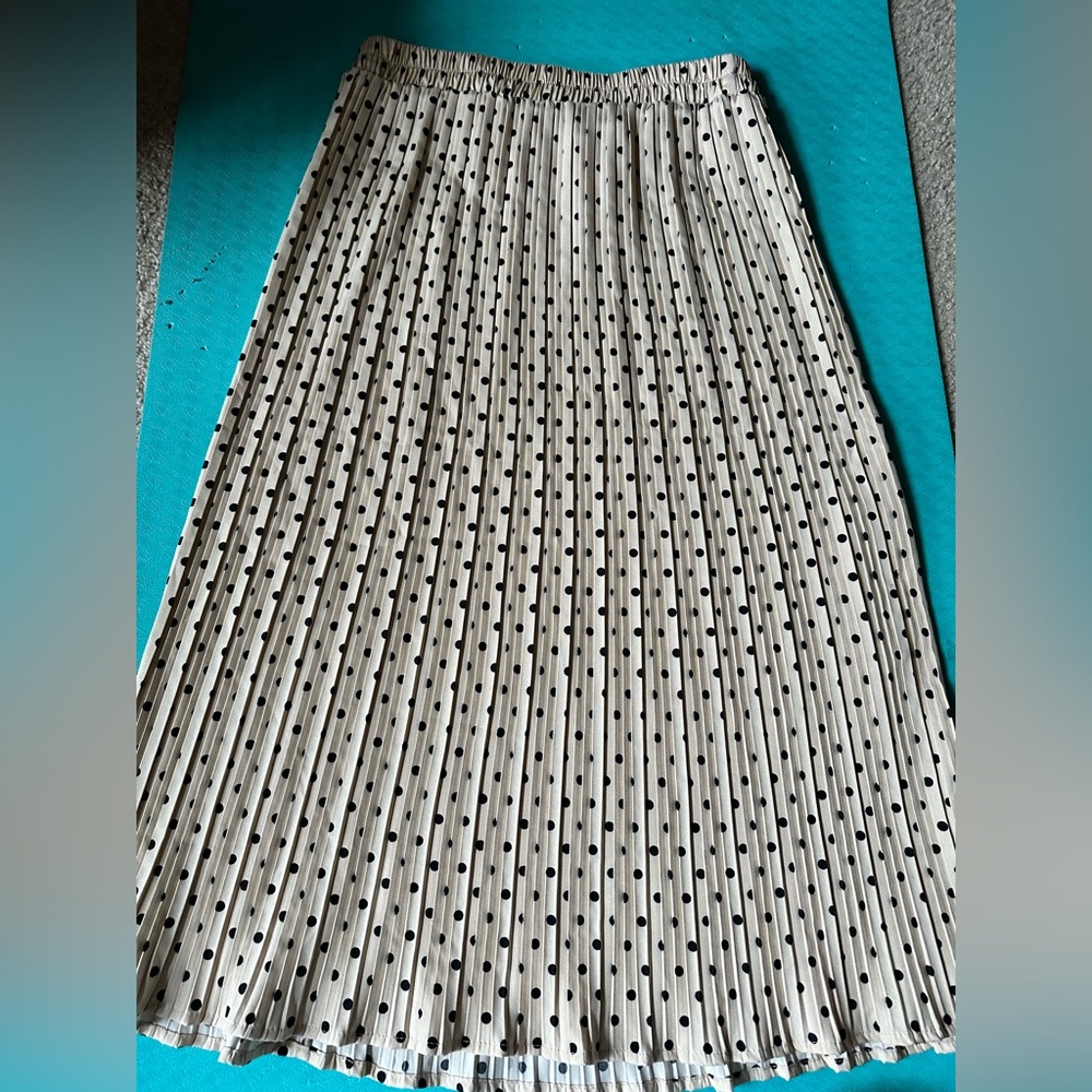 Sweet Rain Black and White Pleated Maxi Skirt